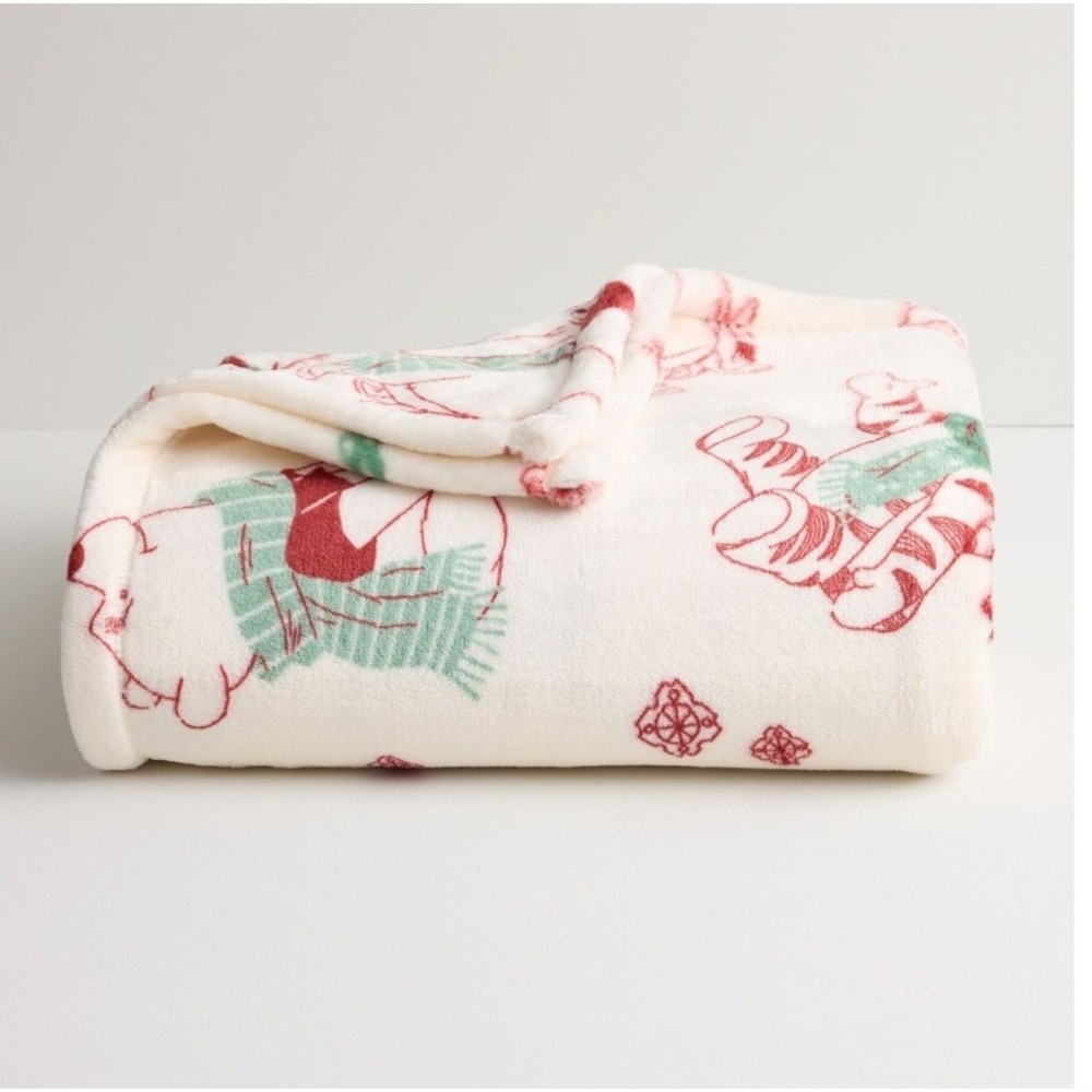 Disney Winnie The Pooh Christmas Holiday Soft Throw Blanket 5' X 6' The Big‎ One
